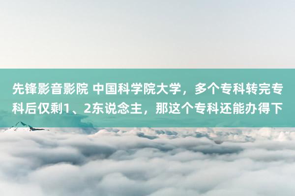 先锋影音影院 中国科学院大学，多个专科转完专科后仅剩1、2东说念主，那这个专科还能办得下