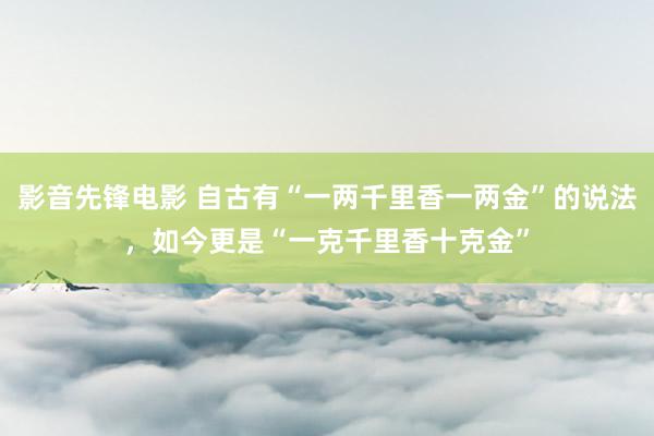 影音先锋电影 自古有“一两千里香一两金”的说法，如今更是“一克千里香十克金”