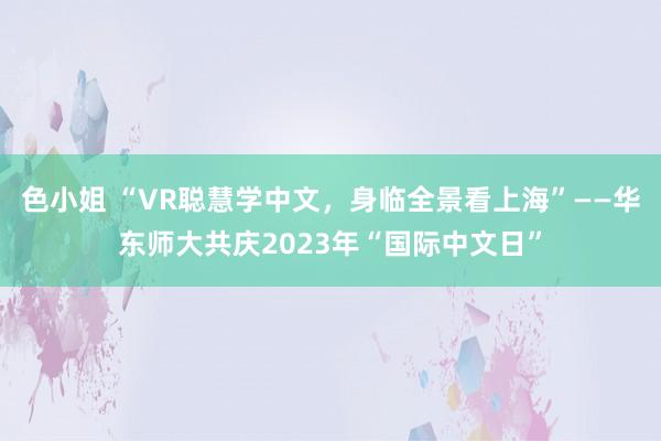 色小姐 “VR聪慧学中文，身临全景看上海”——华东师大共庆2023年“国际中文日”