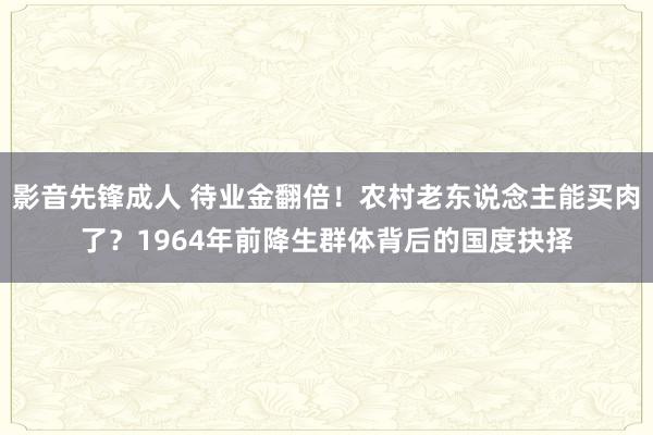 影音先锋成人 待业金翻倍！农村老东说念主能买肉了？1964年前降生群体背后的国度抉择